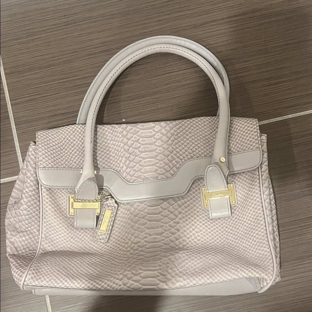 Cole Haan Textured Creamy Grey Satchel NEW with tags